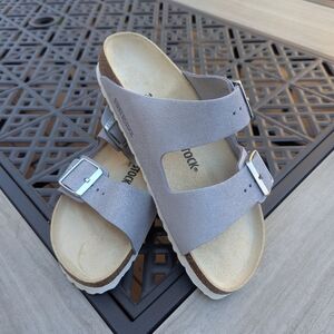 Birkenstock Arizona 39 Purple Shimming Suede Leather Sandals
